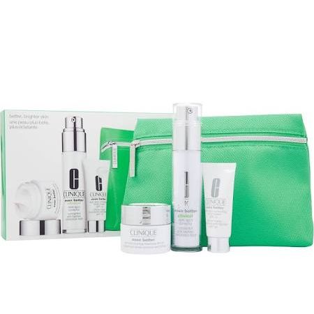  Clinique Even Better Confezione Regalo 30ml Clinical Dark Spot Correttore + 15ml Skin Tone Correcting Idratante SPF20 + 15ml Dark Spot Correcting Crema Mani SPF15 + Borsetta