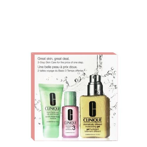  Clinique Great Skin - Great Deal Confezione Regalo 30 Ml Sapone Liquido Viso Formula Per Pelle Grassa + 30 Ml Clarifying Lotion Tipo 3 + 125 Ml Dramatically Different Gel Idratante - Tipo 3: Pelle Mista/Grassa